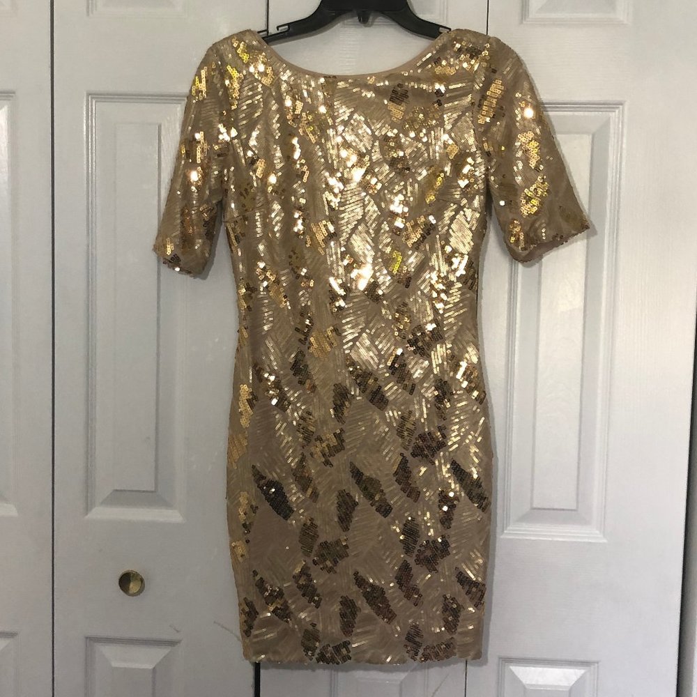 ark & co Gold Sequin Dress